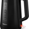 philips Plastic kettle HD9318 Black closed powered on