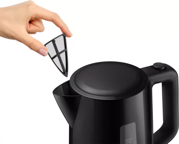 philips Plastic kettle HD9318 Black closed with filter